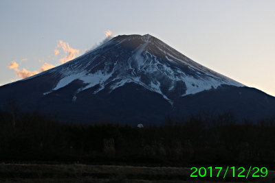 2017年12月29日の富士山写真