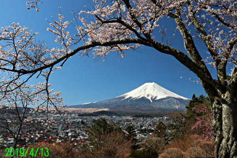 2019年4月13日の富士山